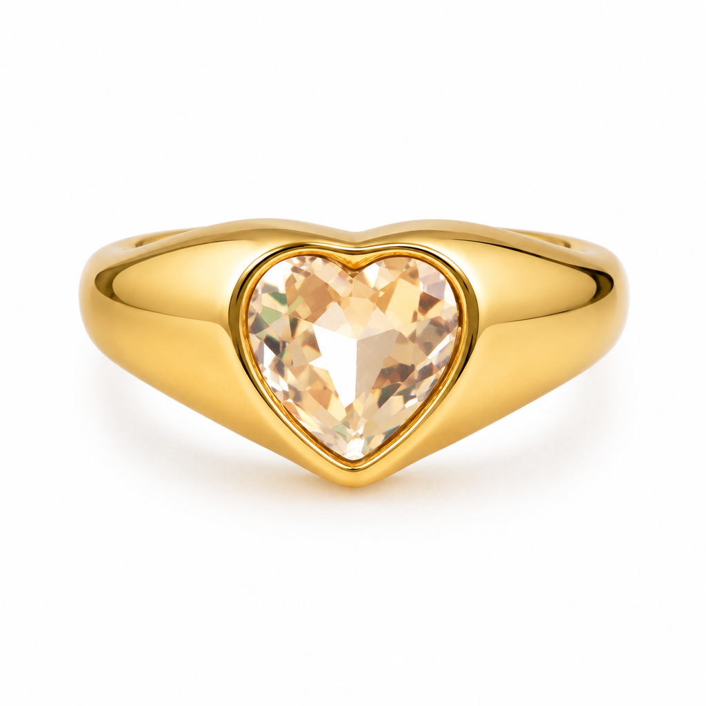 Cupid Crystal Heart Ring