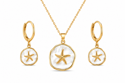 18K Gold Plated Starfish Jewelry Set