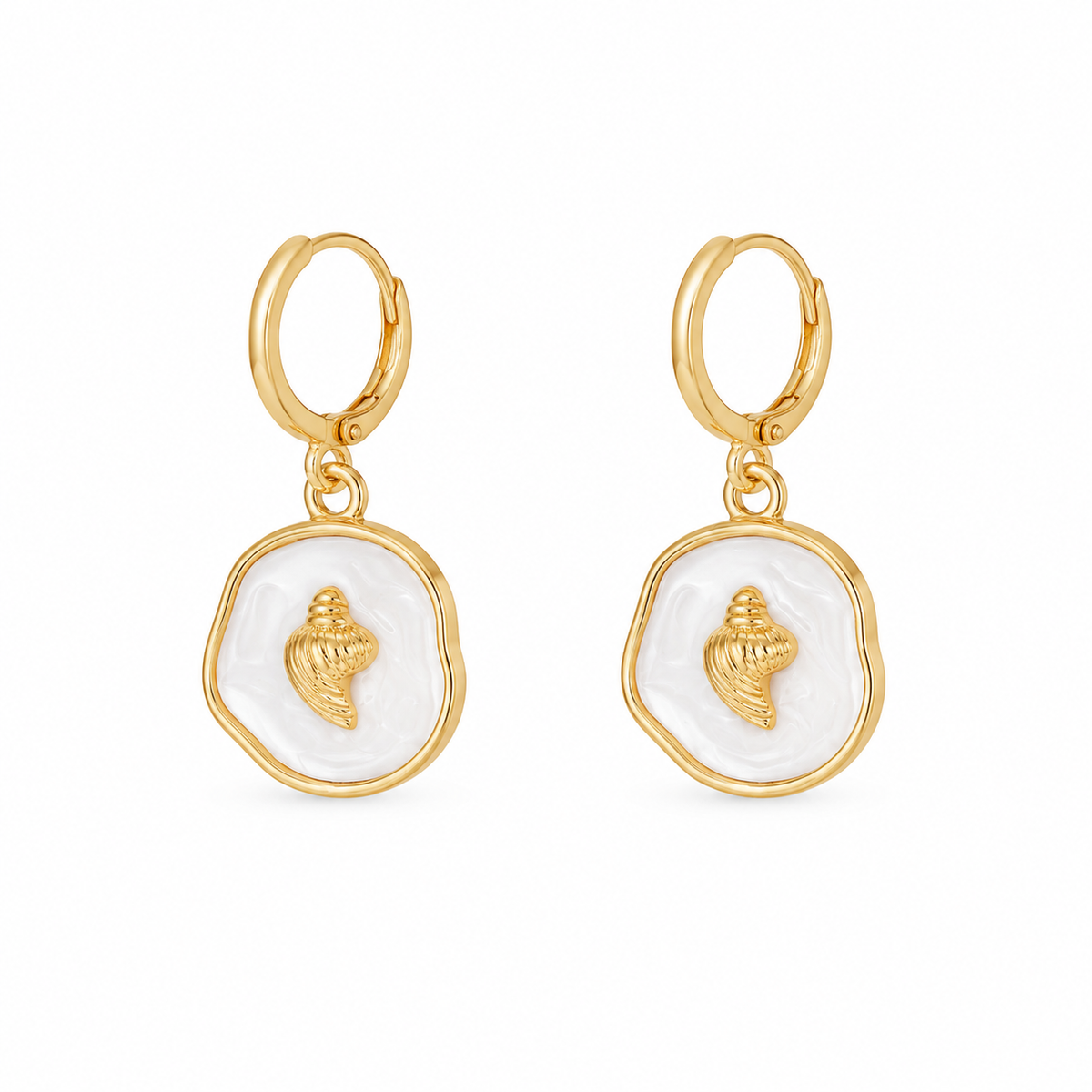 Seashell Whisper Hoop Earring