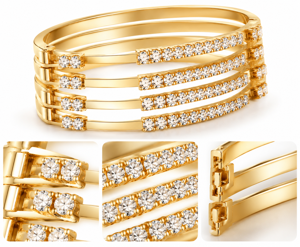 Regal Glow Premium Stone-Studded Gold Bracelet
