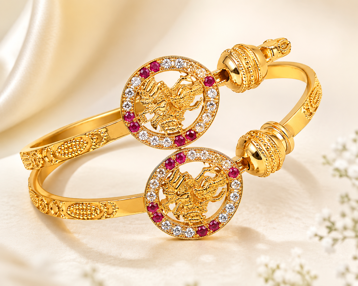 Shree Lakshmi Premium Gold-Tone Adjustable Bangles