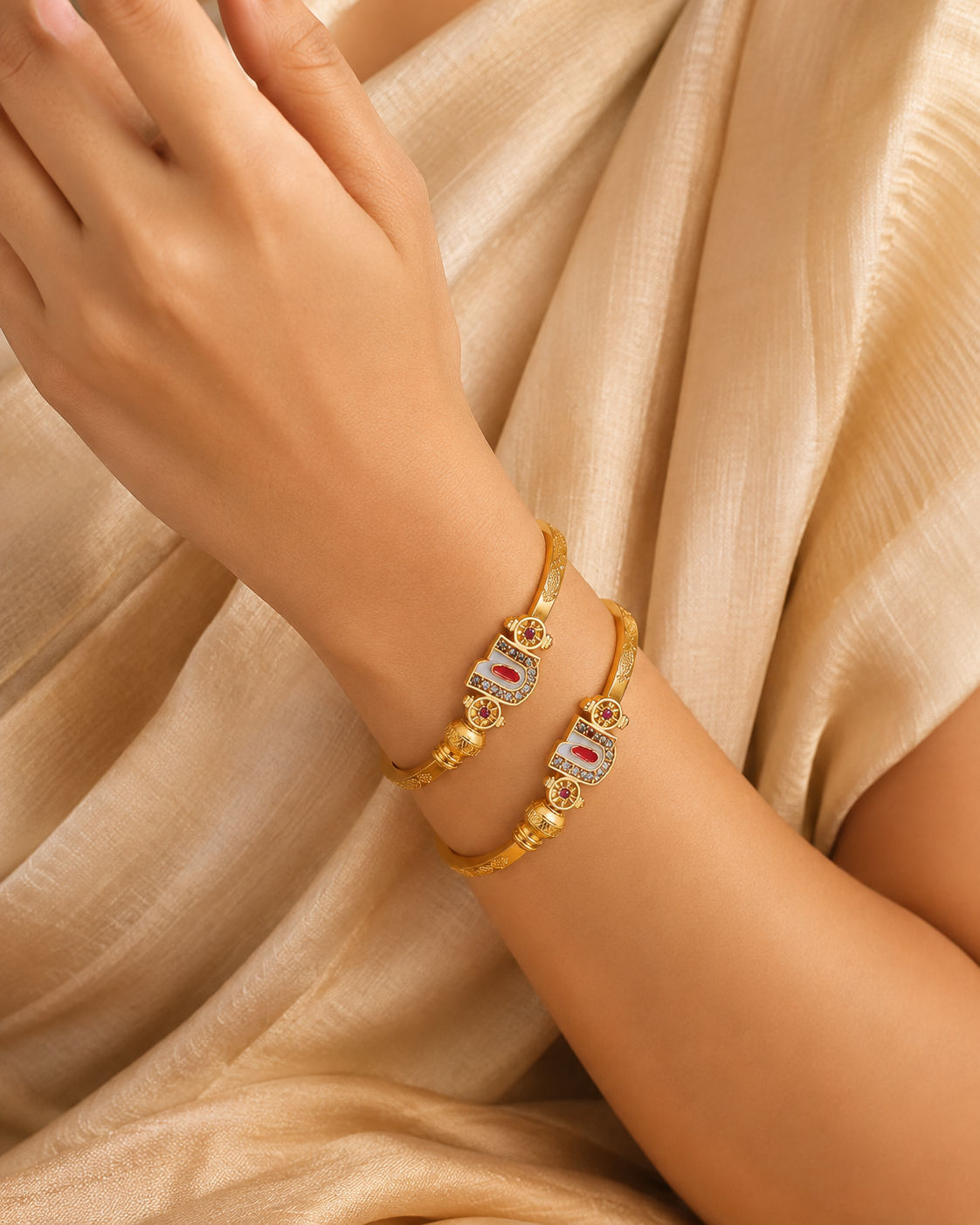 Shree Blessing Gold-Plated Adjustable Kada