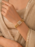 Pearl Grace Traditional Gold-Tone Spring Kada
