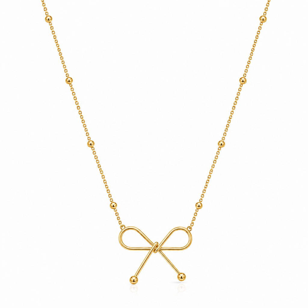 Golden Grace Bow Necklace