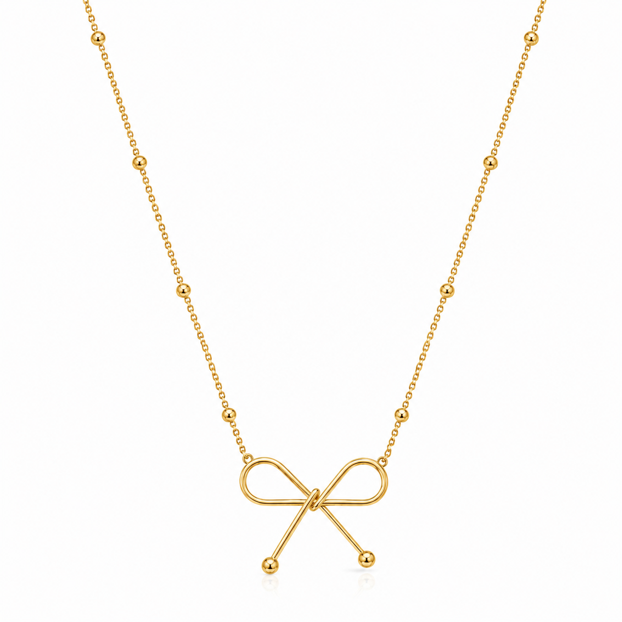 Golden Grace Bow Necklace