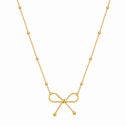 Golden Grace Bow Necklace