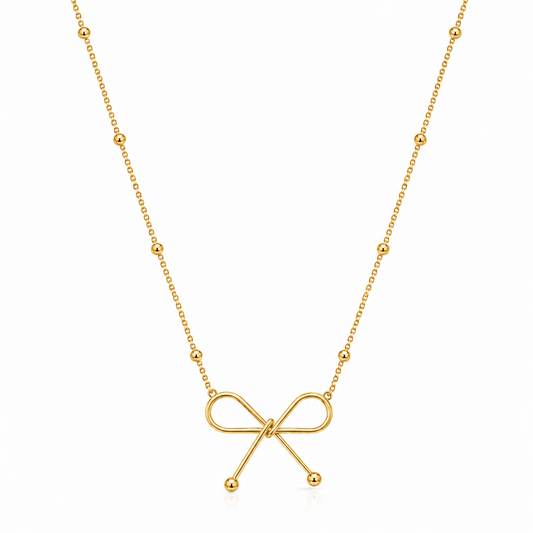 Golden Grace Bow Necklace