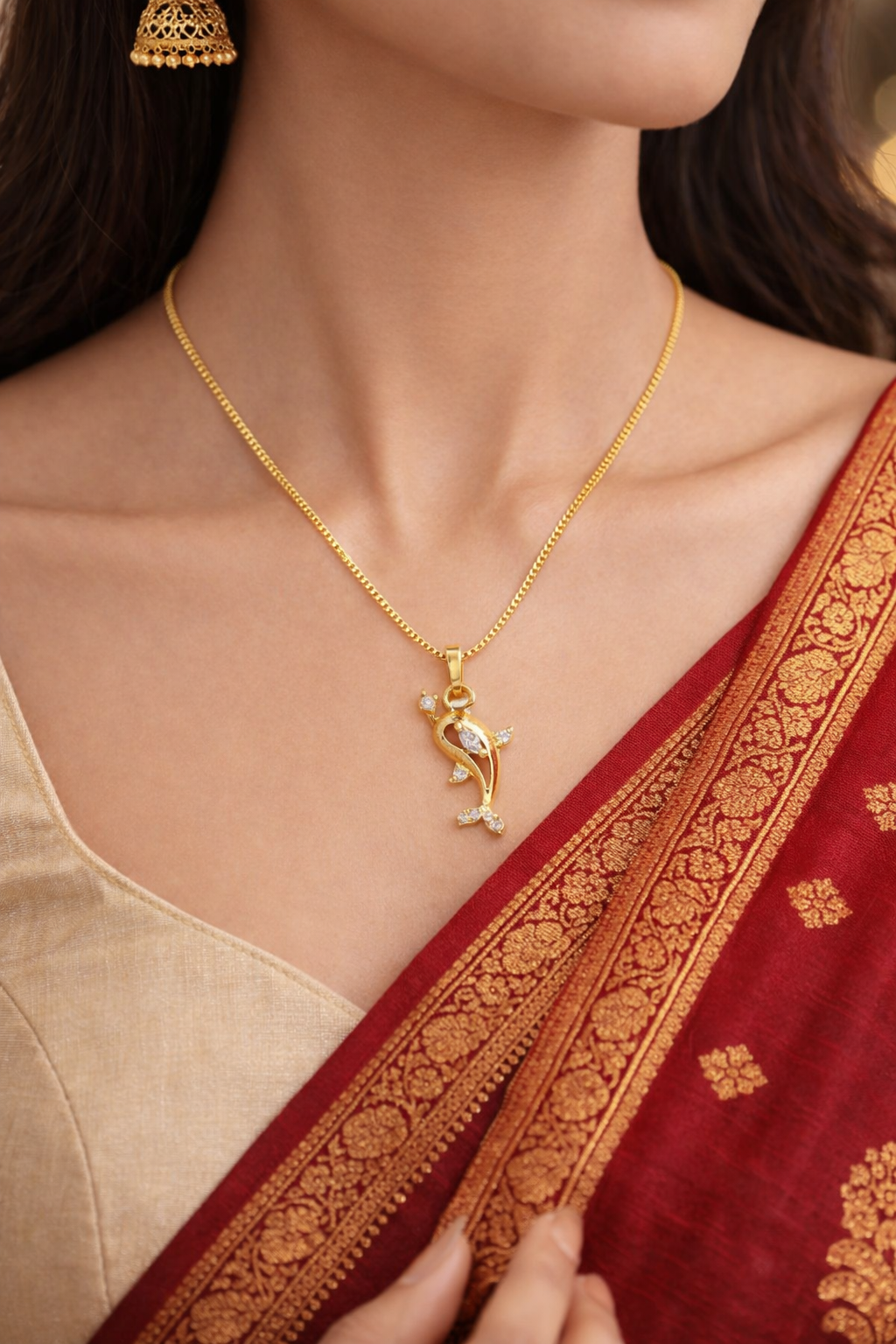 Atreeya One Gram Gold plated Chain Pendant