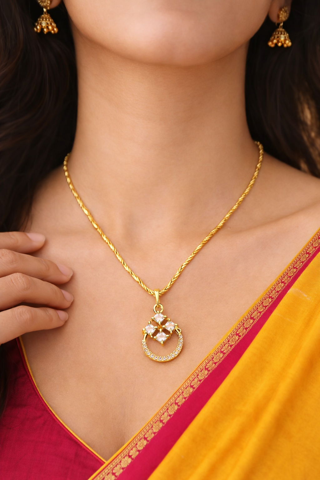 Nitya One Gram Gold Plated Chain Pendant