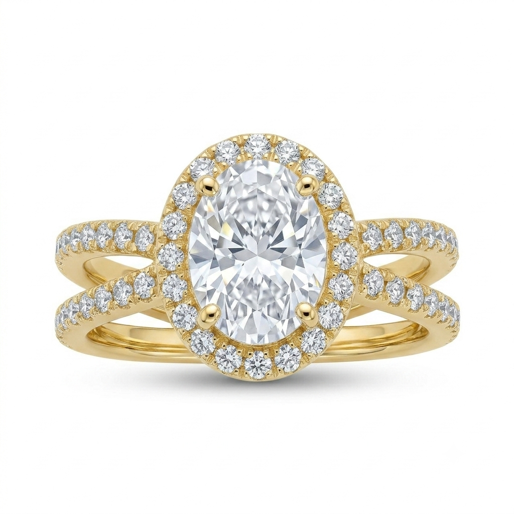 Lakshri Oval Halo Ring