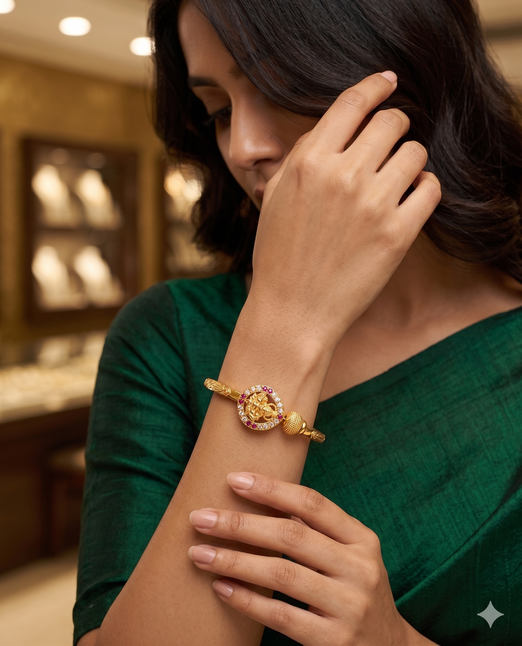 Ganesha Divine Anitque Engraved Bangle