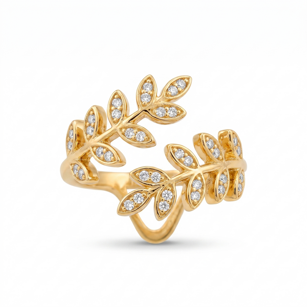 Celeste Leaf Crown Ring