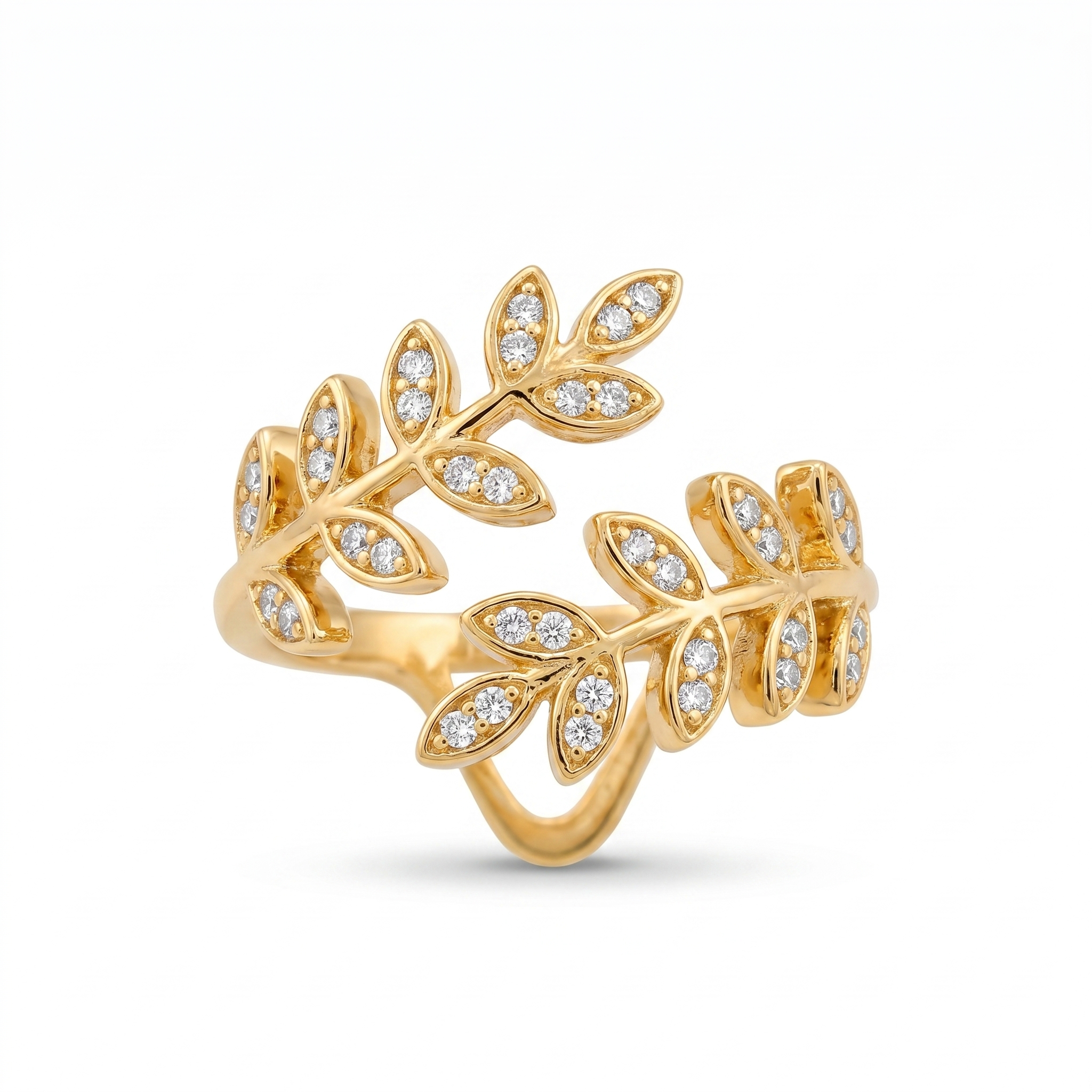 Celeste Leaf Crown Ring