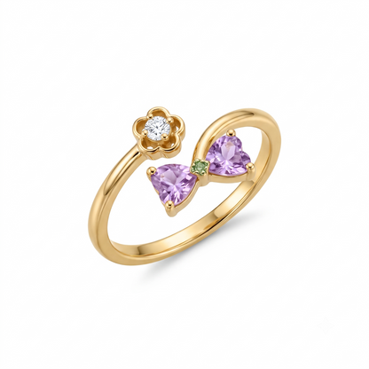 Blush Blossom Duo Ring Set
