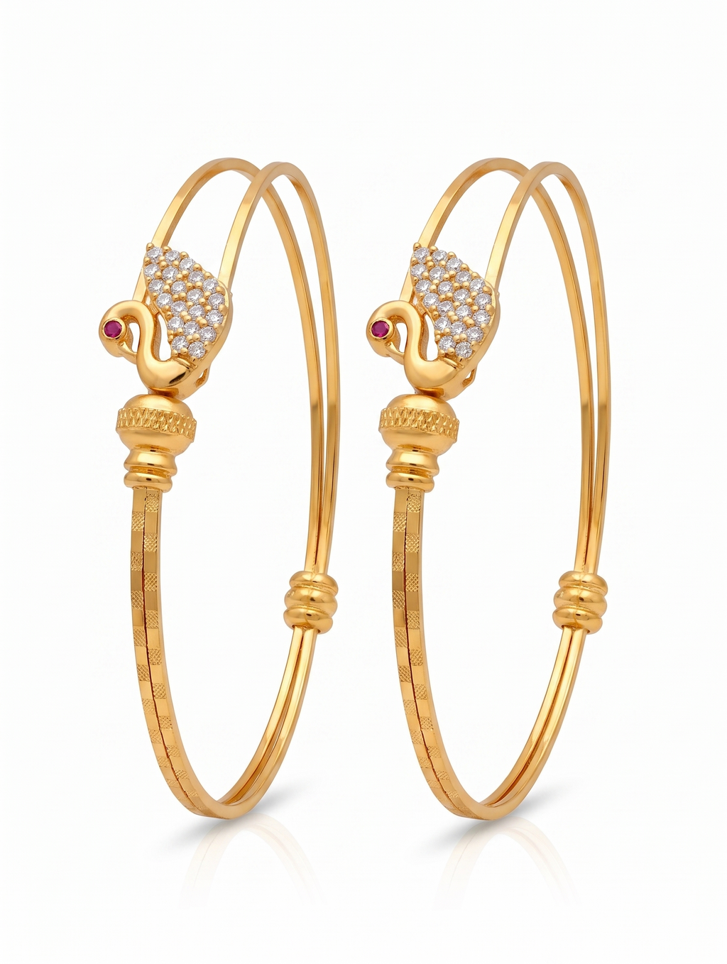 Gold Plated Peacock Bangles