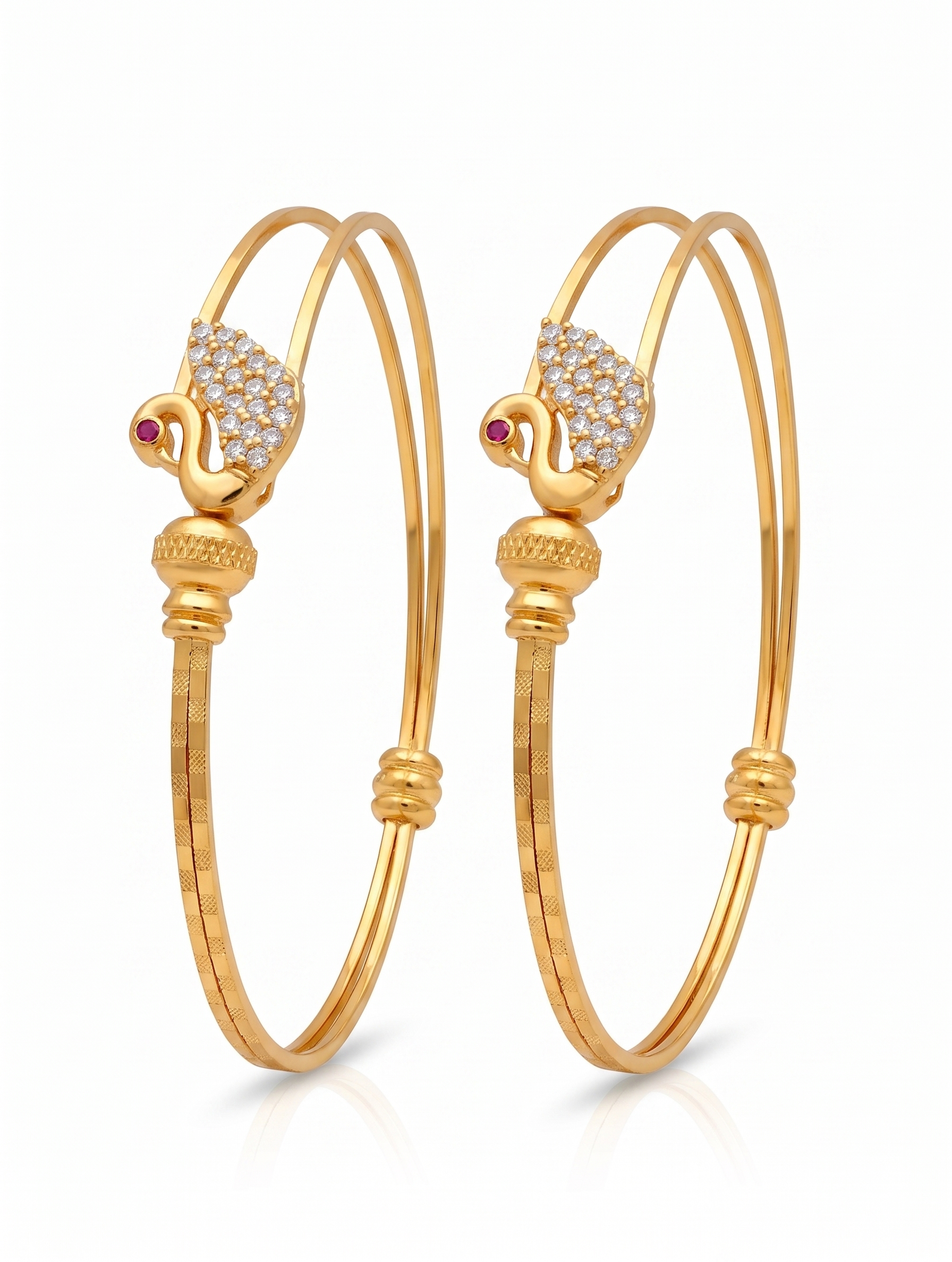 Gold Plated Peacock Bangles