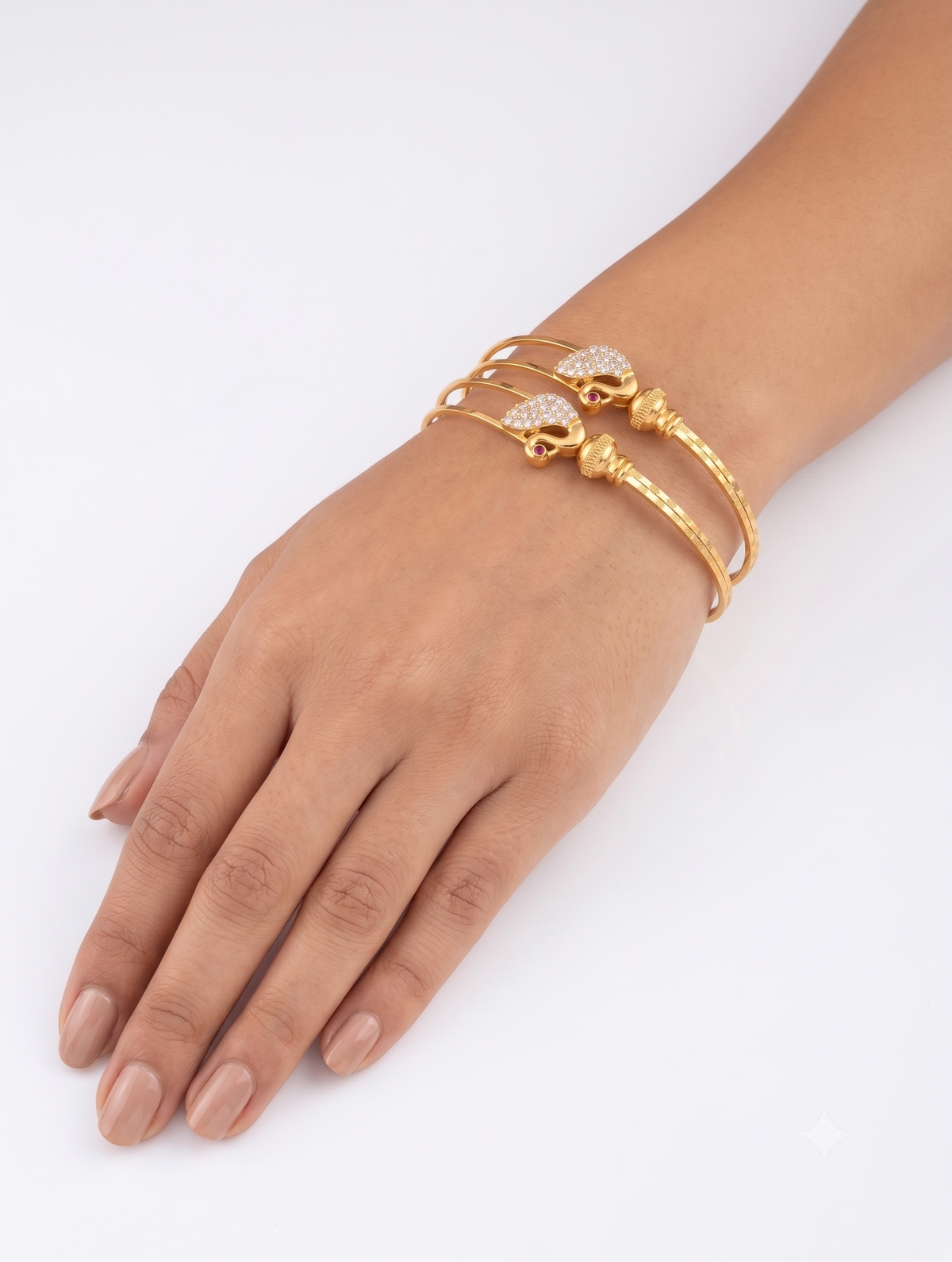 Gold Plated Peacock Bangles