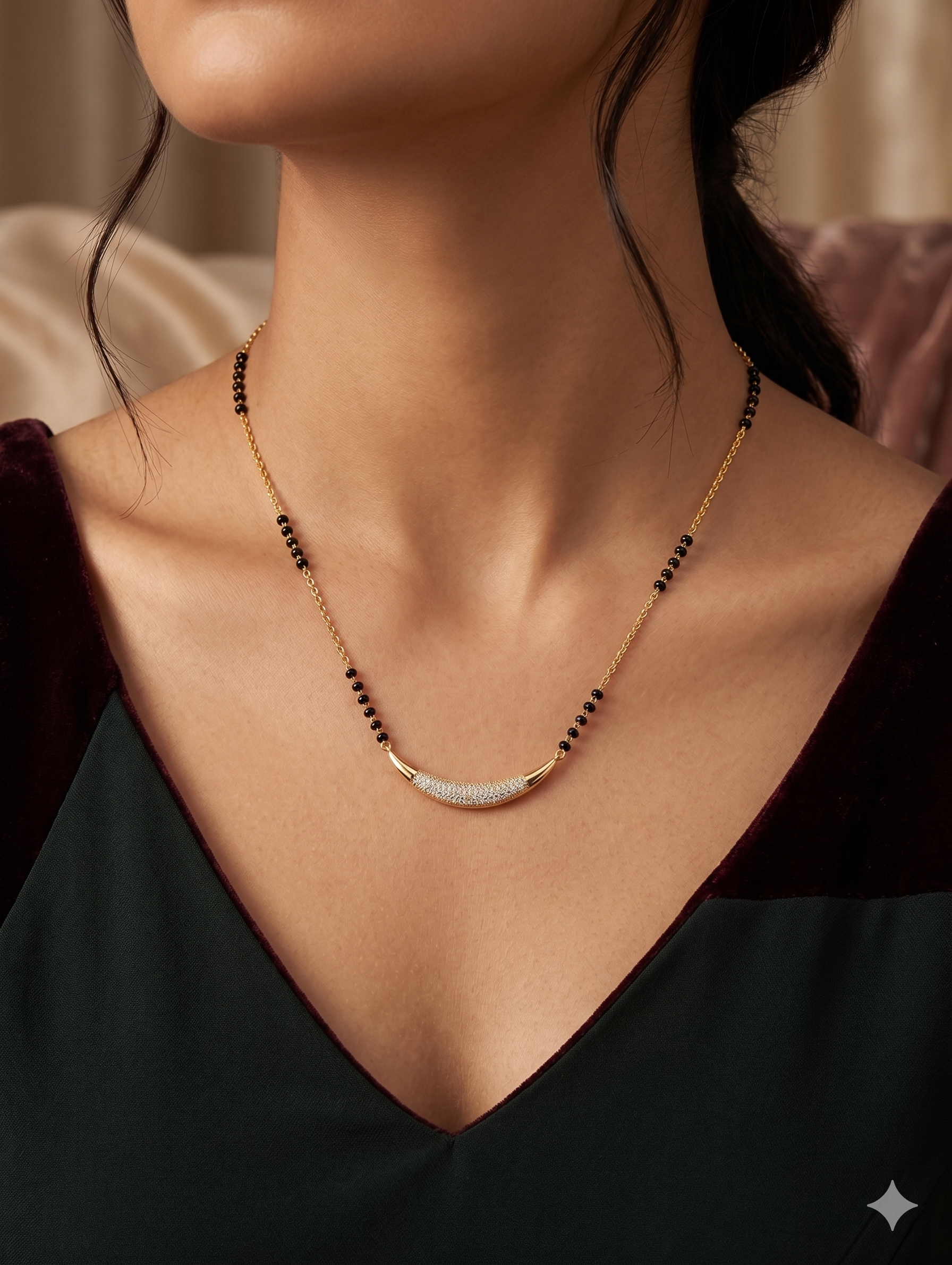 Tara Crescent Modern Mangalsutra