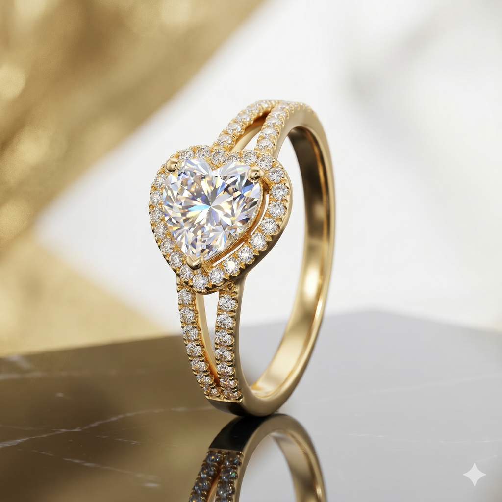 Heart Halo Ring