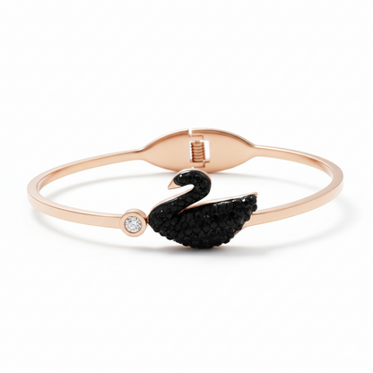 Black Swan Elegance Rose Gold Bracelet