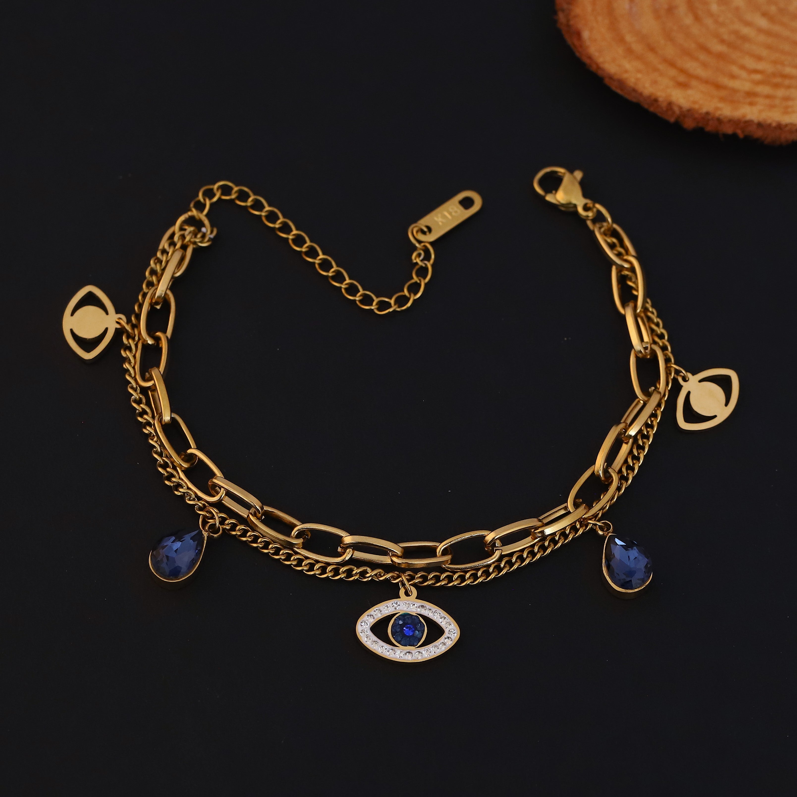 Mystic Gold Evil Eye Layered Bracelet