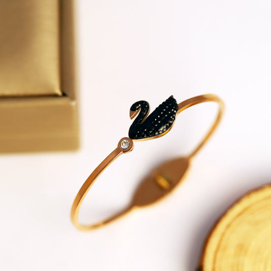Black Swan Elegance Rose Gold Bracelet