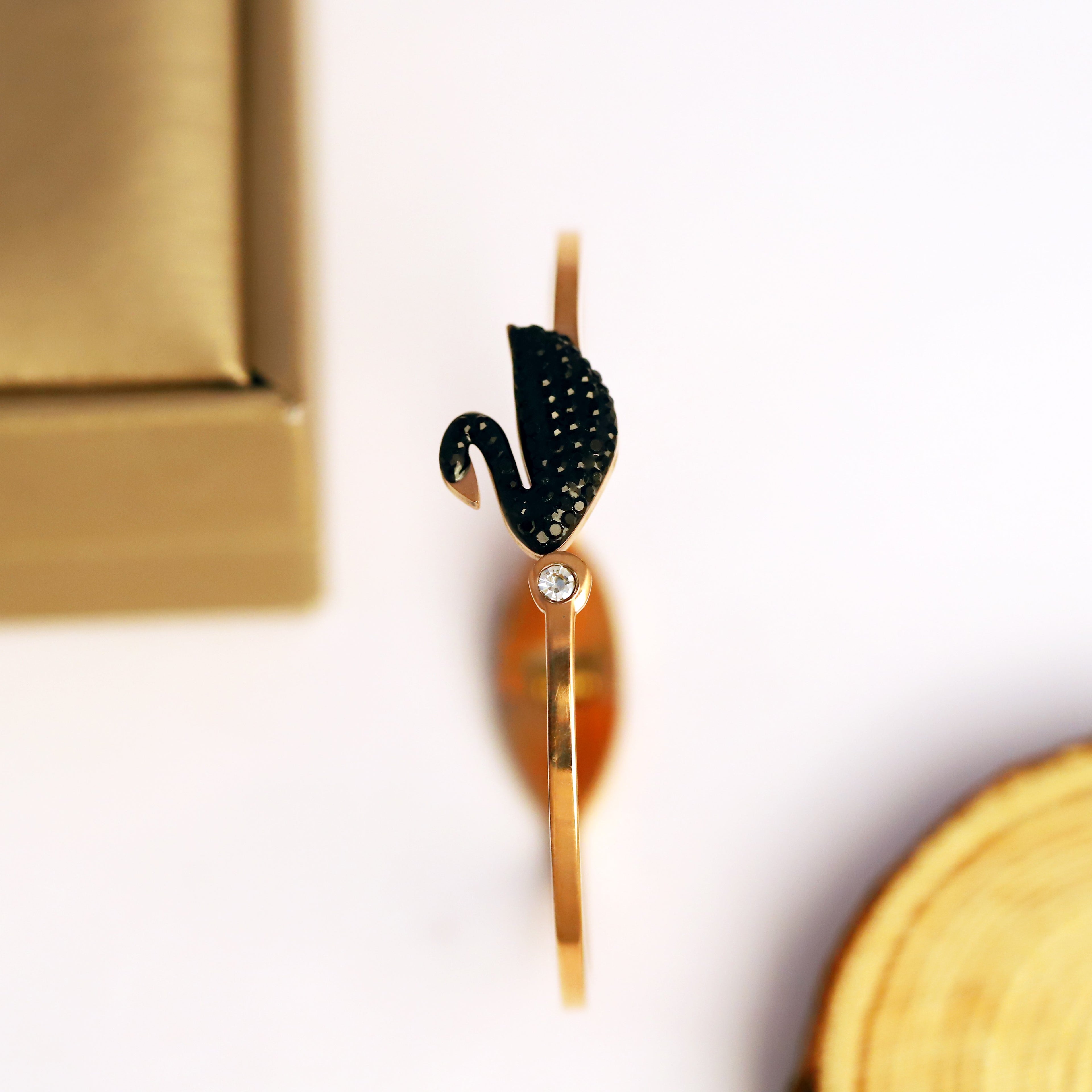 Black Swan Elegance Rose Gold Bracelet