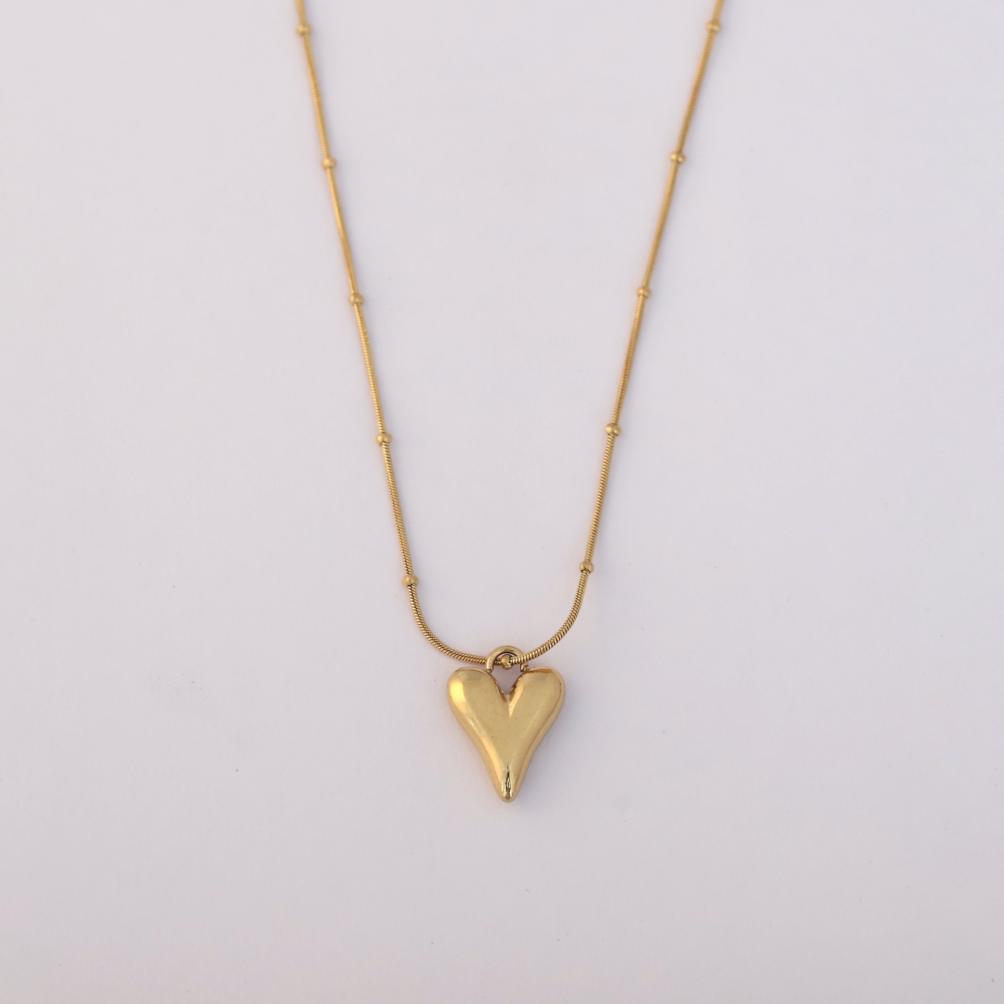Golden Heart Pendant Necklace