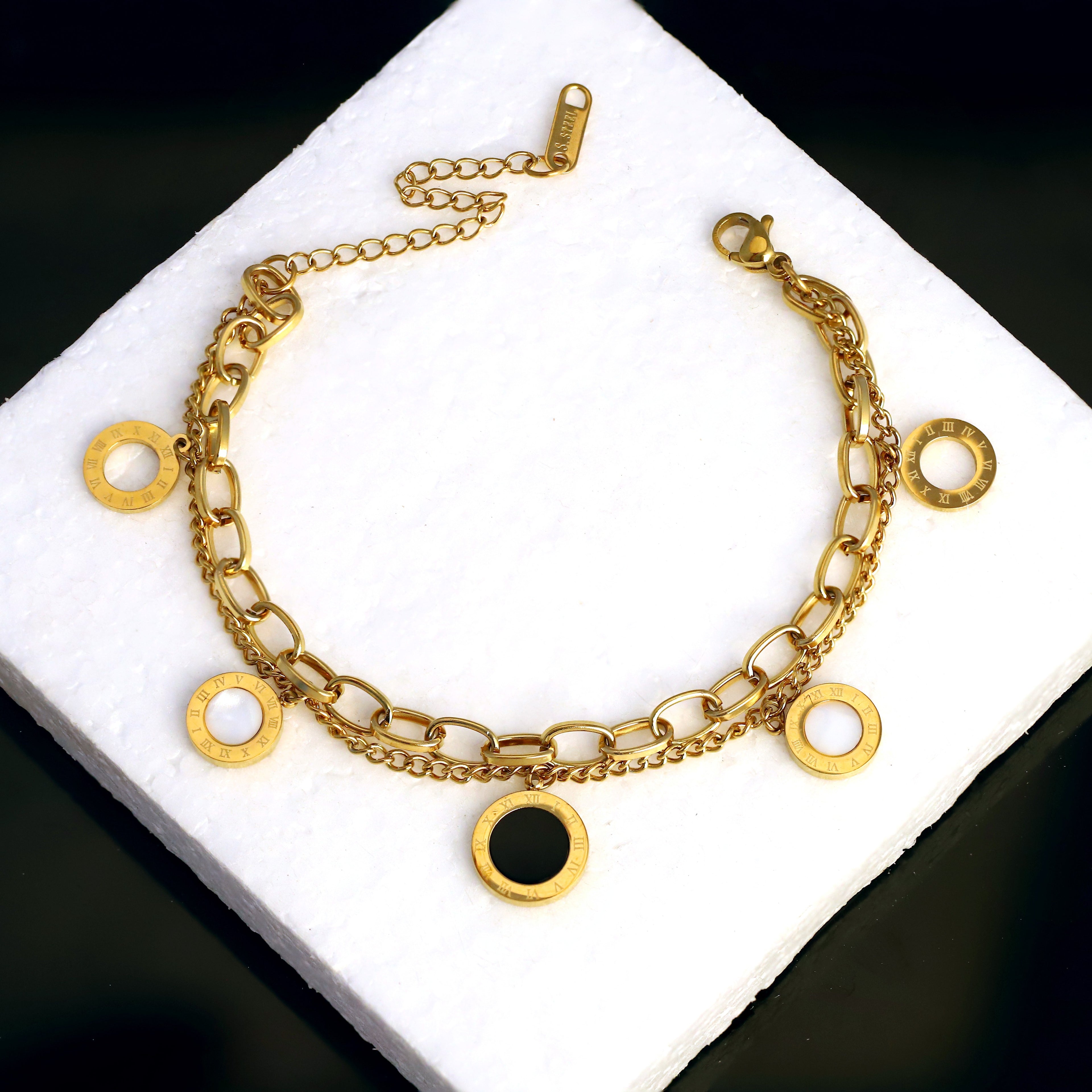 Luxury Roman Dial Charm Bracelet For Women