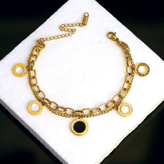 Luxury Roman Dial Charm Bracelet For Women