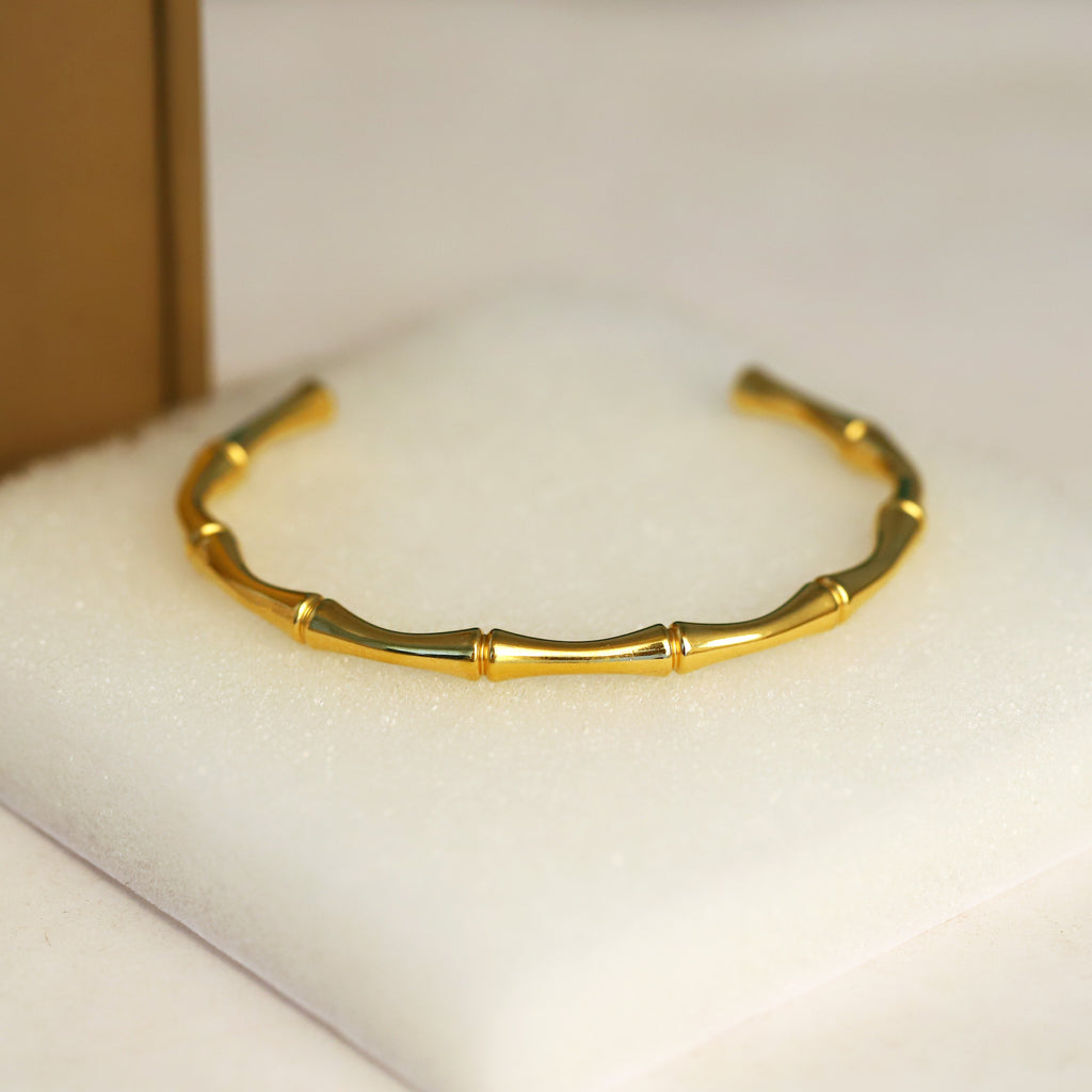 Gold Bamboo Bangle Bracelets