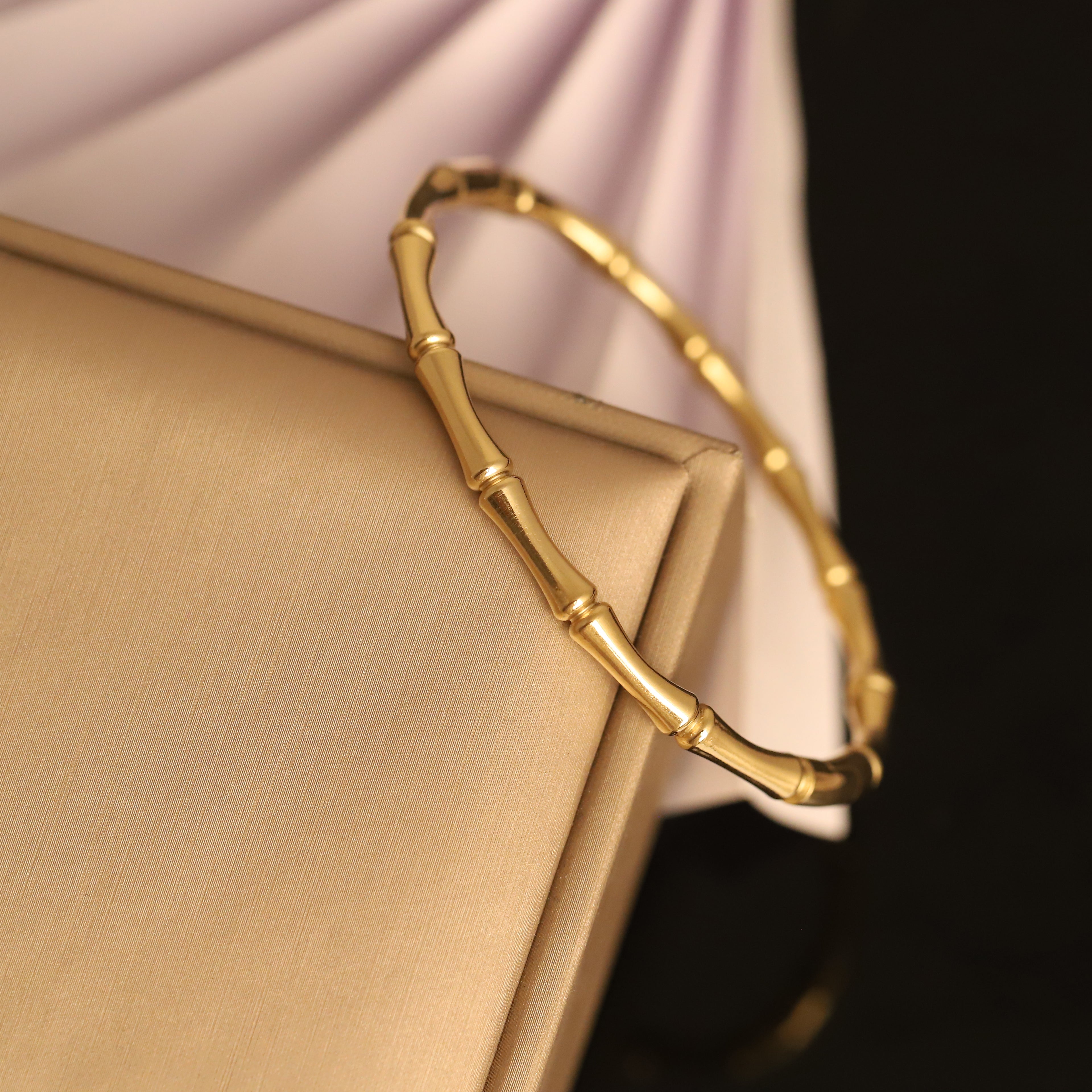 Gold Bamboo Bangle Bracelets