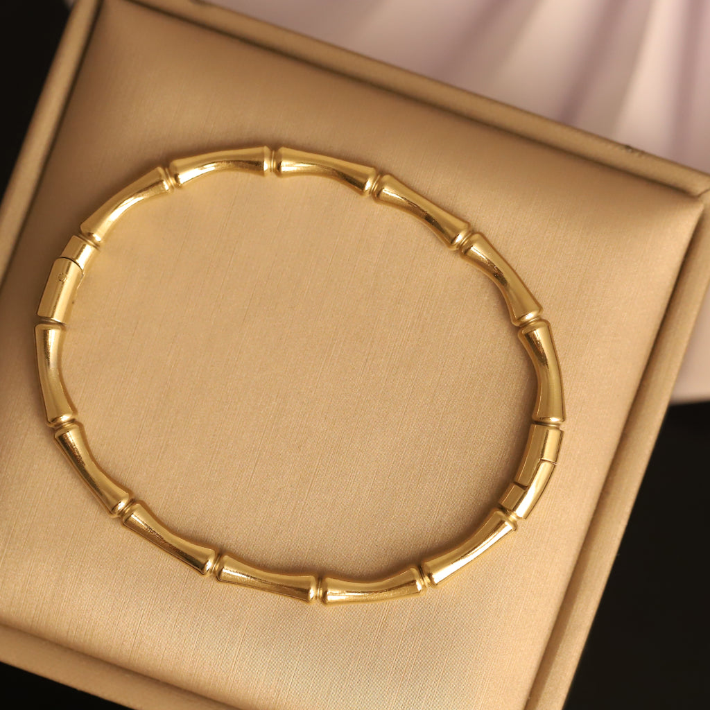 Gold Bamboo Bangle Bracelets