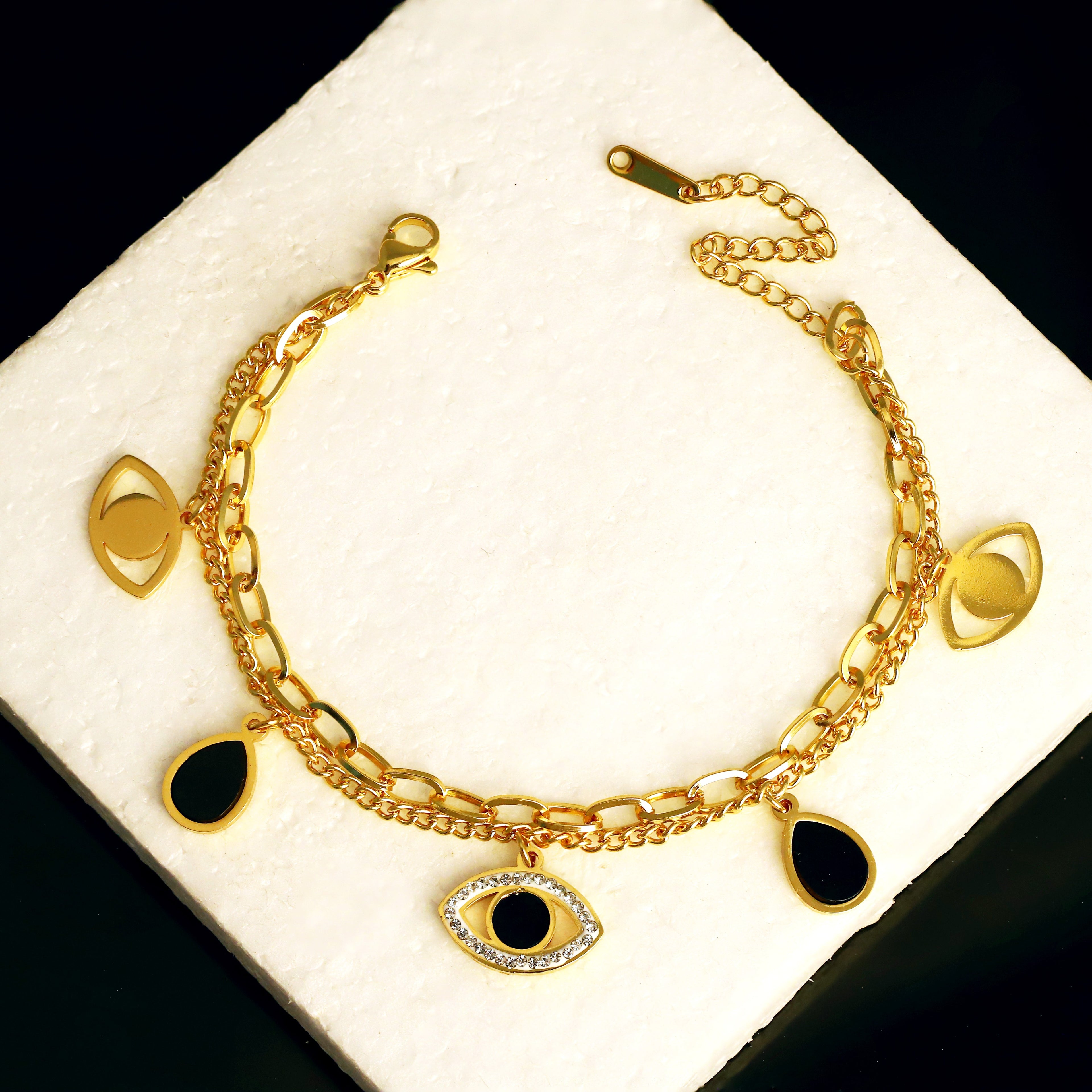 Mystic Gold Evil Eye Layered Bracelet