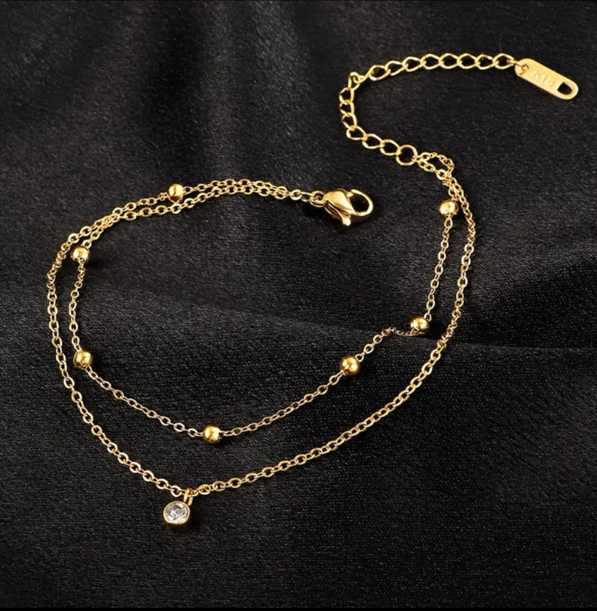 Serenity Double Layer Chain With Beads