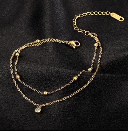 Serenity Double Layer Chain With Beads