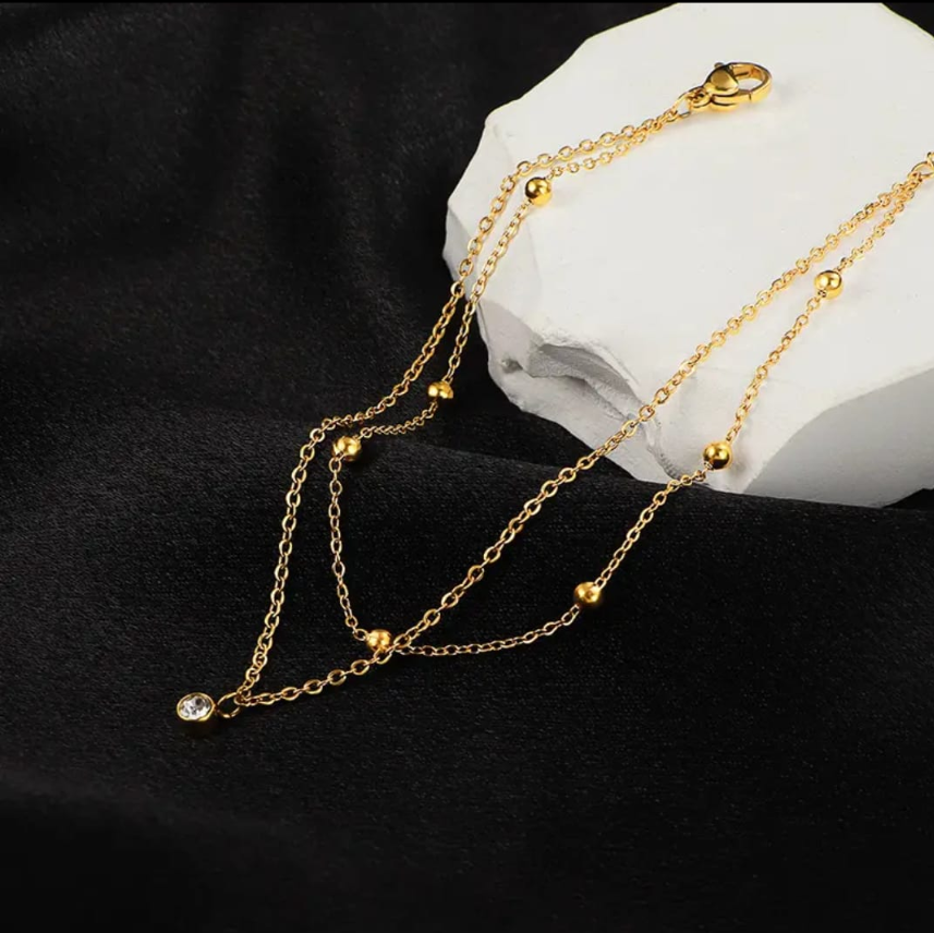 Serenity Double Layer Chain With Beads