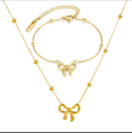 Minimalist Bow Charm Jewellery Combo