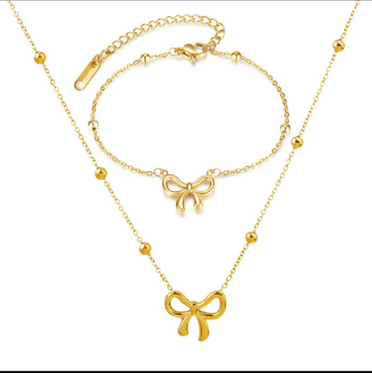 Minimalist Bow Charm Jewellery Combo