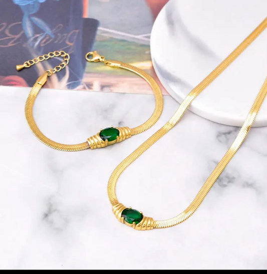 Royal Emerald-Green Glow Set