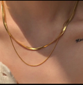 18K Gold-Plated Layered Snake Chain Necklace