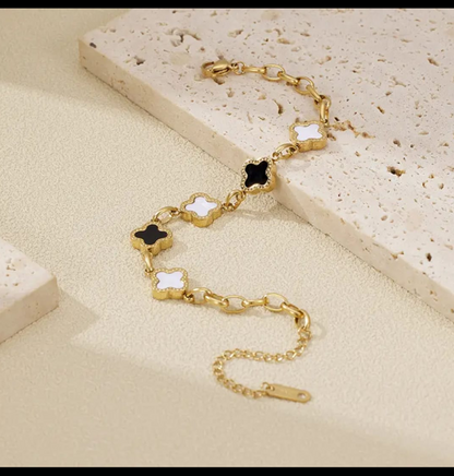 Premium Gold-Plated Four Leaf Clover Charm Bracelet
