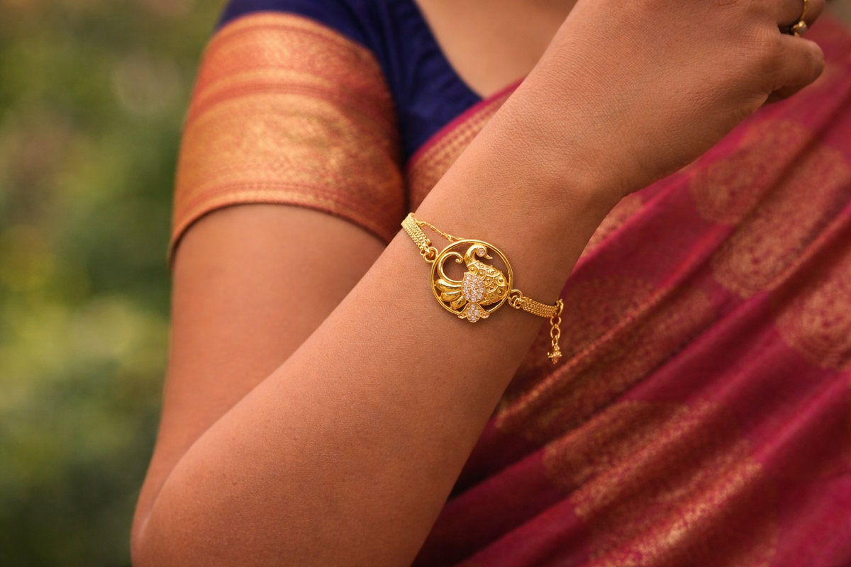 Siya One Gram Gold Plated Adjustable Bracelet for Women & Girls