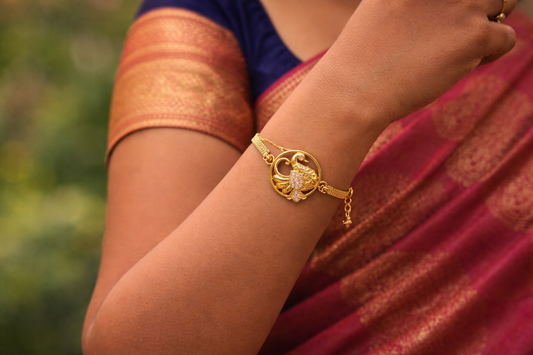 Siya One Gram Gold Plated Adjustable Bracelet for Women & Girls