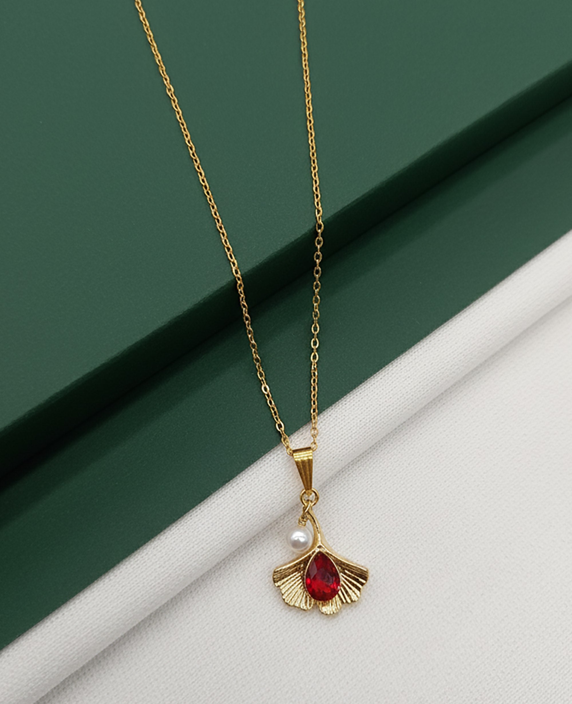 Delicate Gold Necklace With Pearl Drop