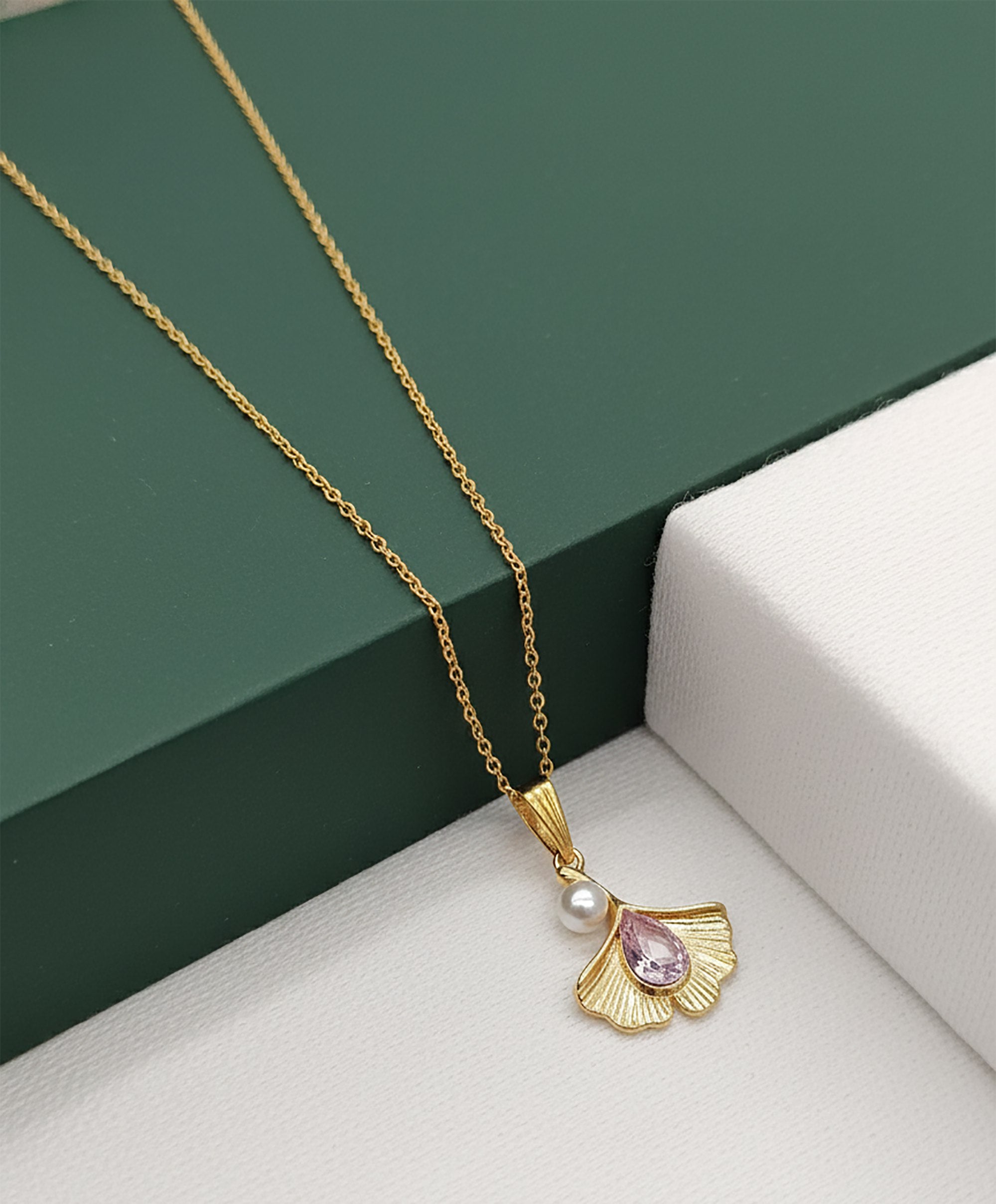 Delicate Gold Necklace With Pearl Drop