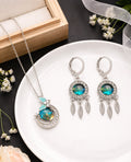 Calestial Dream Catcher Opal Pendant Necklace