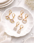 Lakshri Golden Charm Trio Earring Combo Set of 3