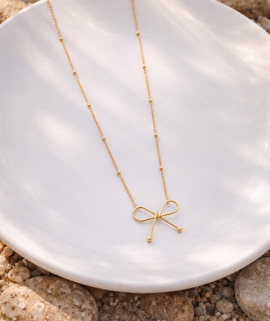 Golden Grace Bow Necklace