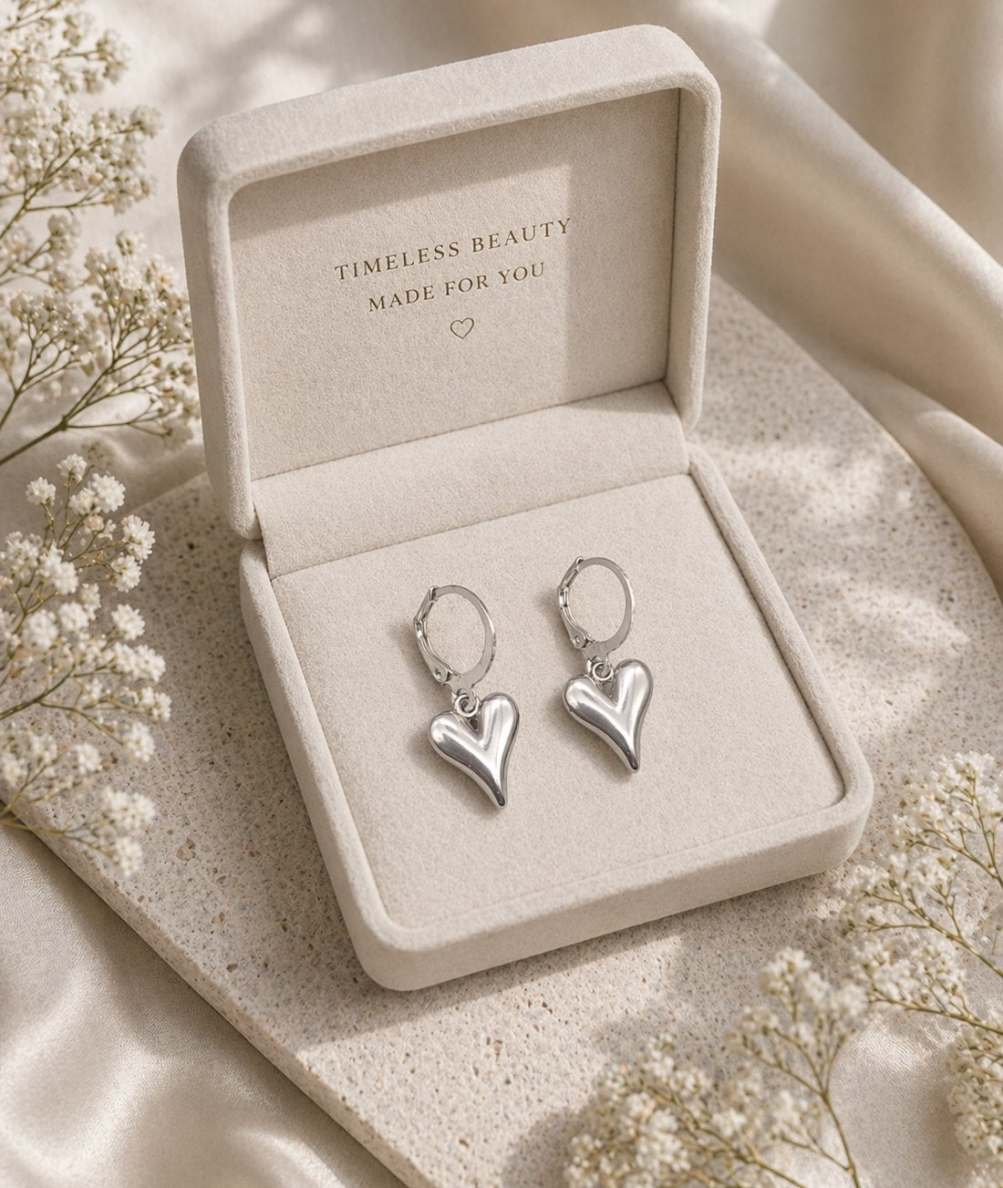 Chunky Silver Heart Jewellery Set